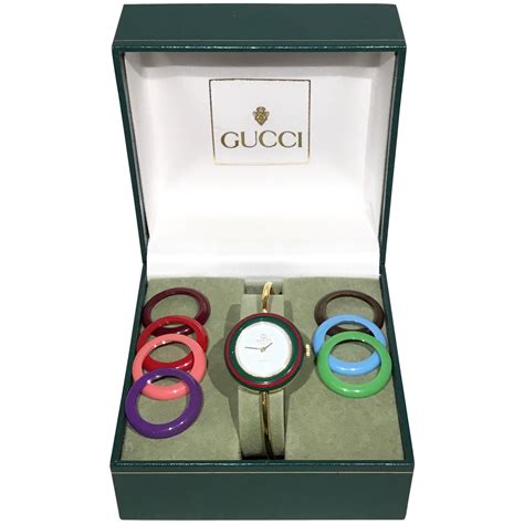 gucci vintage interchangeable bezel watch|vintage gucci change bezel watch.